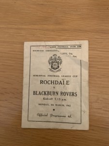 1961-2 League Cup Semi Final Rochdale V Blackburn ( Rarest Of Them All By Far) for sale on Ebay
