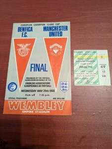 1968 European Cup Final ...Man Utd V Benfica Program and Ticket Very Rare for sale on Ebay