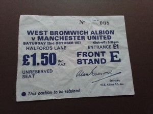 West Bromwich v Manchester United Division One 1977/8 for sale on Ebay