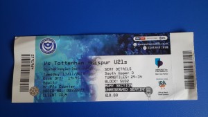 MATCH TICKET  PORTSMOUTH U21s v TOTTENHAM HOTSPUR  U21s 2018 CHECKATRADE TROPHY. for sale on Ebay