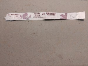 Aston Villa v Indonesia All Stars Paper Wristband Pre-season Friendly 01/08%/26 for sale on Ebay