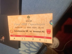 TICKET Final UEFA-Cup 17/5 2000 Arsenal FC v Galatasaray SK at Parken Copenhagen for sale on Ebay