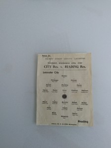 LEICESTER CITY RESERVES V READING RESERVES 27.12.1949 RESERVE GAME ONE PAGER for sale on Ebay