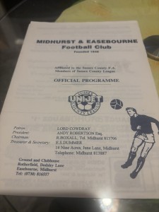 Midhurst & Easebourne United v Horsham YMCA SC League Programme Season 1993-1994 for sale on Ebay