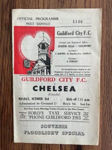 GUILDFORD CITY V CHELSEA. 3RD OCTOBER 1959. FRIENDLY.  for sale on Ebay