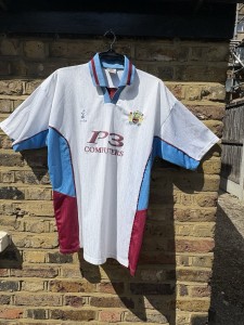 Burnley FC Away Football Shirt XL | Vintage Style | P3 Computers | Super League for sale on Ebay
