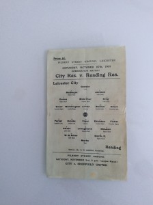 LEICESTER CITY RESERVES V READING RES 27.10.1951 RESERVE GAME ONE PAGER for sale on Ebay
