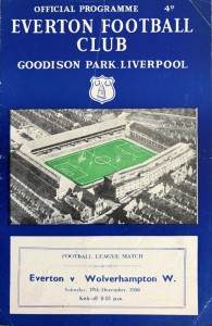 Everton v Wolverhampton Wanderers Div 1 1956/57 for sale on Ebay