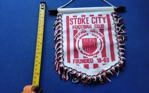STOKE CITY,  VINTAGE  CLOTH PENNANT FROM THE VICTORIA GROUND for sale on Ebay