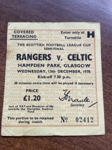 1978/79 - TICKET - RANGERS V CELTIC - SCOTTISH LEAGUE CUP SEMI FINAL for sale on Ebay
