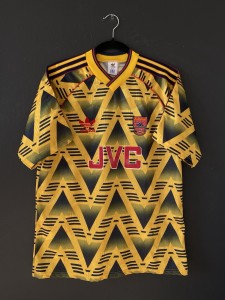 Arsenal 1991-93 Away Shirt L Adidas JVC Bruised Banana Vintage Rare  for sale on Ebay