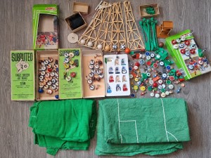 Subbuteo Mixed Lot – Pitches, Players, Floodlights, Balls, Flag, Boxes etc for sale on Ebay
