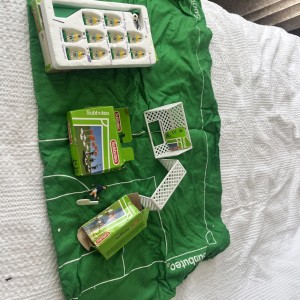 Vintage Subbuteo job lot  bundle  Brazil Figures , Goal Posts , Sign  for sale on Ebay