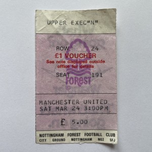 Rare Unknown March 24th Rearranged ? Nottingham Forest Manchester United Ticket. for sale on Ebay