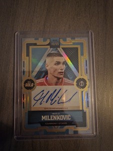 Topps Gold 2024-25 Nikola Milenkovic Autograph Card /99 Nottingham Forest for sale on Ebay