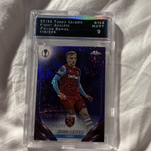 Topps Chrome 2023-24 Jarrod Bowen #158 Violet Speckle /299 West Ham SGC 9 for sale on Ebay