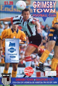 Grimsby Town v Bradford City 23/08/94 League Cup 1st Round 1st Leg for sale on Ebay