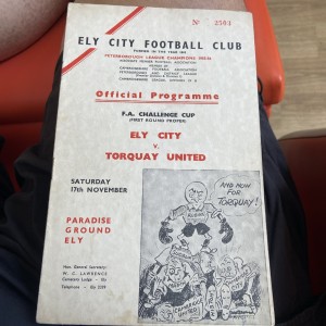 Ely City v Torquay United FA Cup 1956/57 for sale on Ebay