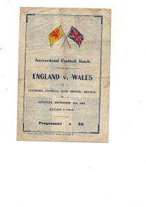 England v Wales 1944 - 1945 at Liverpool FC for sale on Ebay