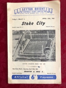 LEYTON ORIENT v STOKE 1960/61 PROGRAMME for sale on Ebay
