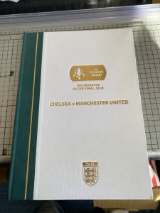 FA cup final programm 2018 hardback edition Chelsea v Manchester United for sale on Ebay