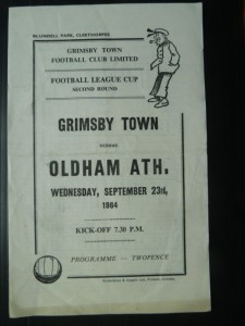 GRIMSBY TOWN  v  Oldham Athletic  64/5   FL Cup. for sale on Ebay
