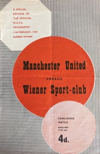 Manchester United v Wiener Sport-club Friendly 1958/59 for sale on Ebay