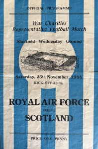 R A F v Scotland at Hillsborough 1944/45 (inc Matthews, Busby, Liddell, Drake) for sale on Ebay
