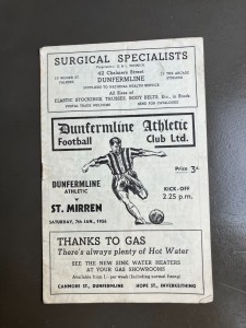 Dunfermline v St Mirren 7th Jan 1956 Scottish League Div 1, 1st Season of Issue for sale on Ebay