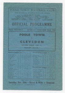 1947/48 Western League Division 1 - POOLE TOWN v. CLEVEDON for sale on Ebay