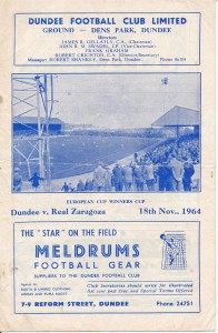 Dundee v Real Zaragoza Spain (Cup Winners Cup) 1964/1965 - Football Programme for sale on Ebay