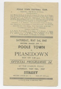 1946/47 Western League Division 1 - POOLE TOWN v. PEASEDOWN for sale on Ebay