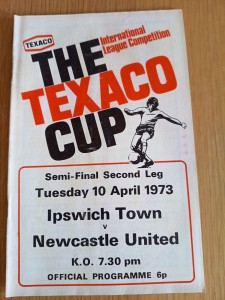 10.04.1973 Ipswich Town v Newcastle United - Texaco Cup SF2L for sale on Ebay