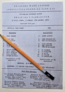 Bradford Park Avenue v Washington -7th Aug 1971 - 2nd season non-league for BPA for sale on Ebay