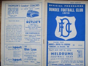 DUNDEE V STANDARD LIEGE FAIRS CUP 1 NOVEMBER 1967 for sale on Ebay