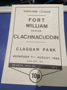 Fort William V Clachnacuddin Highland League 7th August 1985/86 for sale on Ebay