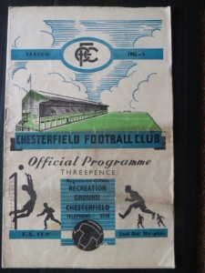 CHESTERFIELD  v  Shrewsbury Town  52/3   FA Cup. for sale on Ebay