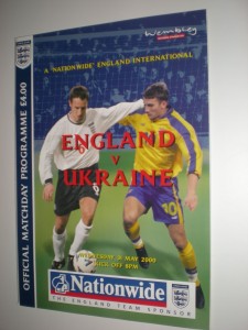 ENGLAND  v UKRAINE,  31st MAY 2000, @  WEMBLEY STADIUM,  MINT CONDITION. for sale on Ebay