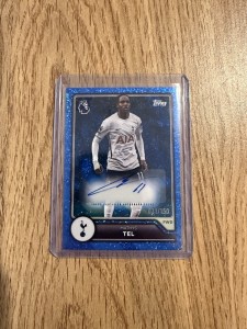 Topps Premier League Flagship Mathys Tel /150 Blue Diamonds Auto Tottenham for sale on Ebay