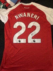 Ethan Nwaneri Signed Arsenal Shirt With COA England for sale on Ebay
