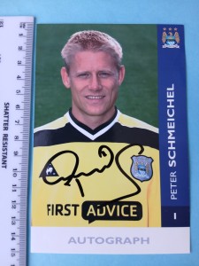 Peter Schmeichel - Man City & Denmark Signed Promo Card for sale on Ebay