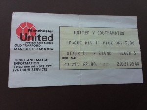 Manchester United v Southampton Division One 1981/2 for sale on Ebay