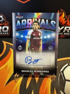 2025-26 Topps Finest UEFA Bradley Burrowes Arrivals Auto RC Aston Villa for sale on Ebay