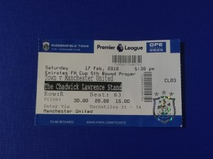 Huddersfield Town vs Manchester United Ticket 2018 FA Cup 5th Round for sale on Ebay