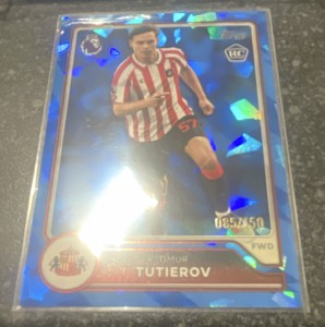 Topps Premier League Timur Tutierov Sunderland Blue Parallel 08/50 #240 2024/25 for sale on Ebay