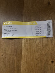 Leeds United Vs Manchester United 25/26 Season Ticket Stub Away Supporter for sale on Ebay
