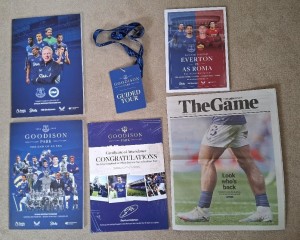 Everton FC memorabilia: 3 match programmes, Goodison tour items, newspaper copy. for sale on Ebay