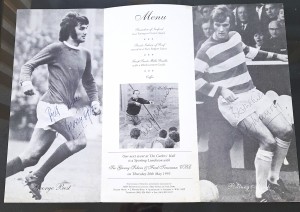 George Best & Rodney Marsh  Original Signed Sporting Luncheon Menu. for sale on Ebay