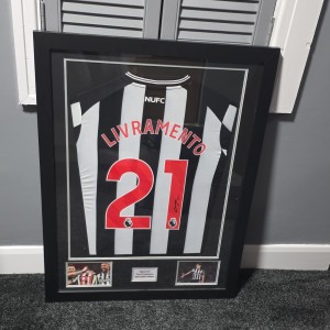 Newcastle United NUFC Tino Livramento No.21 Signed Shirt Framed COA for sale on Ebay