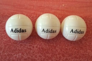 Subbuteo Adidas Footballs 3x White, In Good Used Condition for sale on Ebay